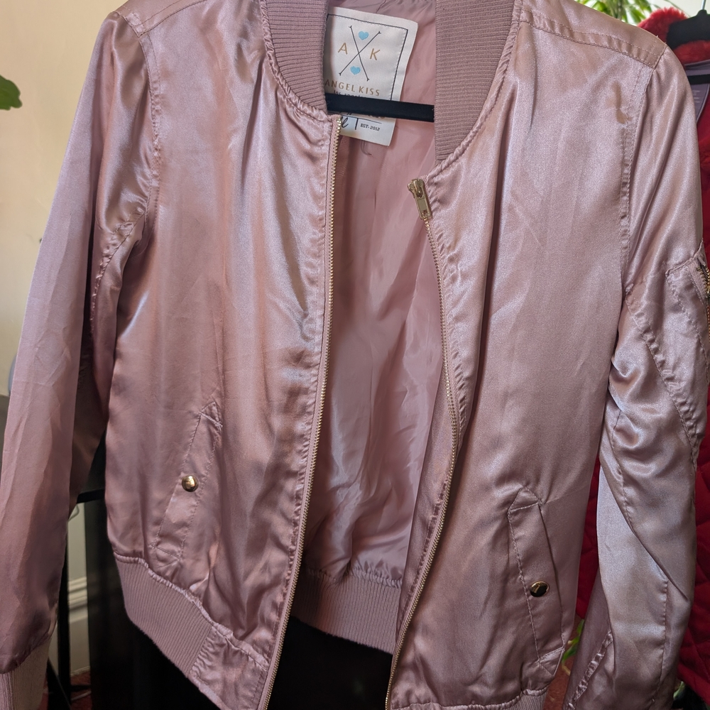 Angel Kiss Women's Pink Bomber Jacket